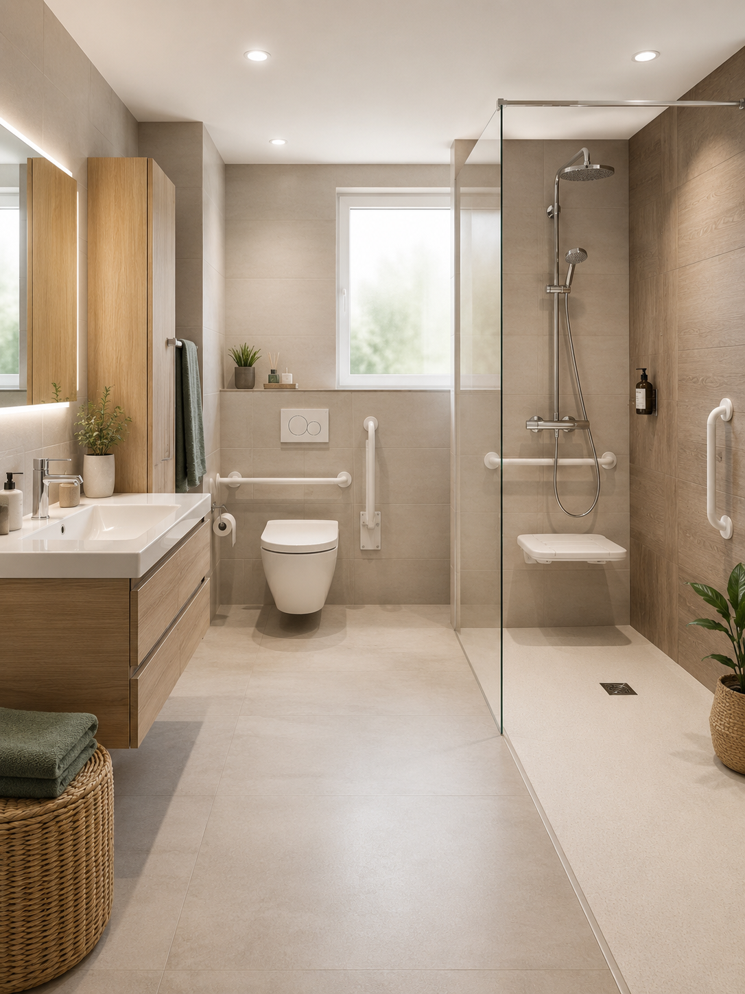 Salle de bain PMR douche plain-pied Nord-Isère